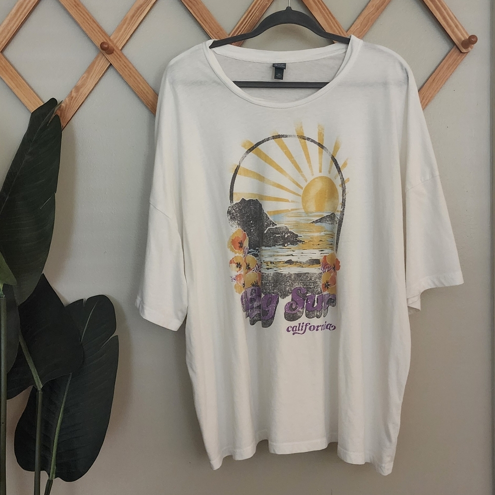 Oversized T-shirt, Graphic Tee Size XXL, Big Sur California Tee